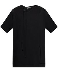 Yohji Yamamoto - T-Shirt Mit Schlitz - Lyst