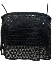 SIMONA CORSELLINI - Top Cropped Paillettes A Bretelline - Lyst