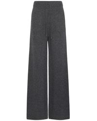Max Mara - Broeken ,Grijs ,Kasjmier Fiabe Wijde Broek - Lyst