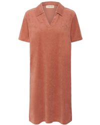 Cream - Polo Kleid Mit V-Ausschnitt Bruschetta - Lyst