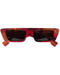 Gucci - Gafas de sol de acetato rojo-burdeos reace gg 1625s - Lyst