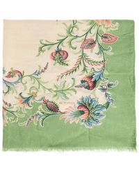 Etro - Jacquard Sjaal Van Katoenmix Met Bloemmotief - Lyst