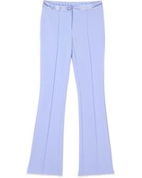 Oltre - Broeken ,Blauw ,Polyester Flare Pants - Lyst
