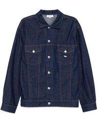 Maison Kitsuné - Jassen ,Blauw ,Katoen Trucker Jacket - Lyst