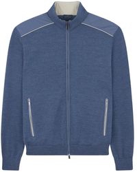 Paul & Shark - Truien & Vesten ,Blauw ,Wol Luxe Wol Zip-Up Sweater - Lyst