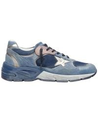 Golden Goose - Textured Mesh Suede Metallic Silk Nylon Sneakers - Lyst