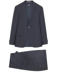 HUGO - Kostuums ,Blauw ,Leer Extra Slim-Fit Pak - Lyst