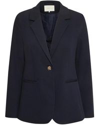 Kaffe - Jassen ,Blauw ,Polyester Midnight Marine Blazer Jas - Lyst