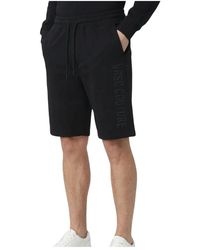 Versace - Korte Broeken ,Zwart ,Katoen Bermuda Embossed - Lyst