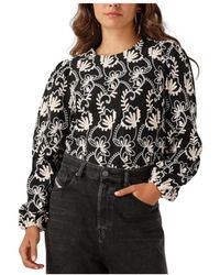 Object - Overhemden ,Zwart ,Katoen Objmya Re L/S Top - Lyst
