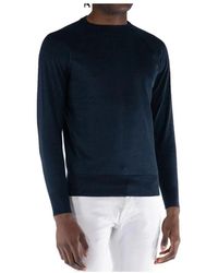 People Of Shibuya - Blaue crewneck baumwolle kaschmir pullover - Lyst