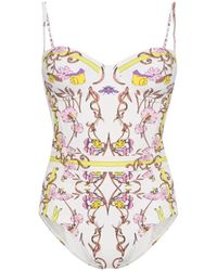 Tory Burch - Meadow printed underwire one-piece costume intero - Lyst