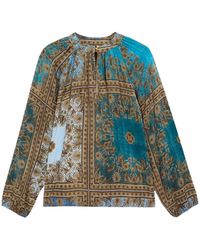 Oltre - Gestructureerde Viscose Blouse - Lyst