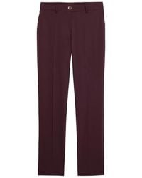 Oltre - Broeken ,Rood ,Leer Viscose Blend Flannel Broeken - Lyst