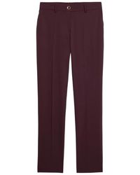 Oltre - Broeken ,Rood ,Leer Viscose Blend Flannel Broeken - Lyst