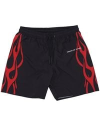 Vision Of Super - Flammen Badehose Schwarz/Rot - Lyst