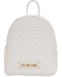 Love Moschino - Gepolsterter rucksack mit logodetail,gepolsterter rucksack mit reißverschluss und logo - Lyst