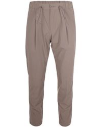 Herno - Broeken ,Bruin ,Leer Pleated Tapered Broeken - Lyst