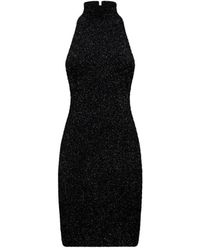 Silvian Heach - Korte Lurex Jurk Met Hoge Hals - Lyst