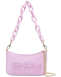 Versace - Lila schultertasche mit versace logo - Lyst