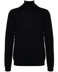Roberto Collina - Truien & Vesten ,Blauw ,Wol Lichtgewicht Extra Fijne Wollen Coltrui - Lyst