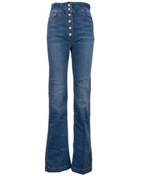 Elisabetta Franchi - Jeans con bottone automatico - Lyst