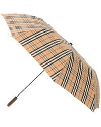 Burberry - Karierte regenschirm mit passender hülle - Lyst