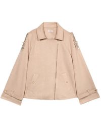 Oltre - Korte Jas Met Asymmetrische Rits - Lyst