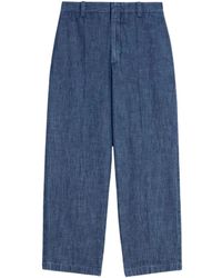 Jil Sander - Cotton Chambray Tapered Broeken - Lyst