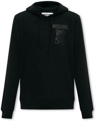 Moschino - Hoodies & Sweatvesten ,Zwart ,Katoen Hoodie Met Logo - Lyst