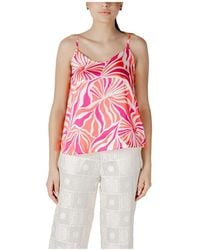 ONLY - Tops ,Veelkleurig ,Polyester Bloemenprint V-Hals Camisole - Lyst