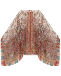 Etro - Zijden Poncho Top Met Paisley Bladmotief - Lyst