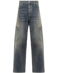 Givenchy - Jeans ,Blauw ,Denim Wijde Denim Lange Jeans - Lyst