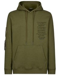 Dondup - Hoodies & Sweatvesten ,Groen ,Katoen Regular-Fit Hoodie - Lyst