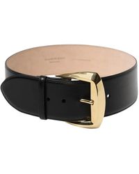 McQueen - Zwarte Leren Riem Met Gouden Gesp - Lyst