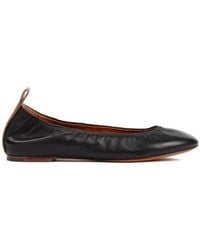 Lanvin - Sleek And Sophisticated Leather Ballerina Flat For - Lyst