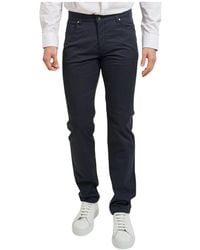 Bugatti - Broeken ,Blauw ,Katoen Slim Fit Katoenen Broek - Lyst