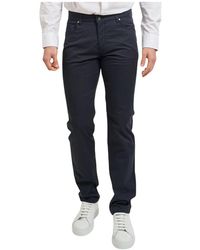 Bugatti - Broeken ,Blauw ,Katoen Slim Fit Katoenen Broek - Lyst