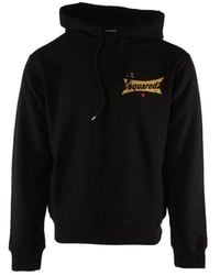 DSquared² - Hoodies & Sweatvesten ,Zwart ,Katoen Cool Fit Katoen Zwarte Sweater - Lyst