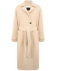 Herno - Jassen ,Wol Elegant Jas Met Riem En Kraag - Lyst