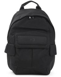 Y-3 - Tassen ,Zwart ,Zwarte Rugzak Met Verstelbare Banden - Lyst