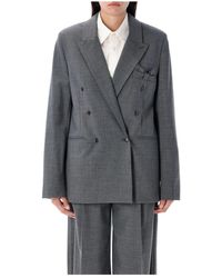 THE GARMENT - Grauer Melange Doppelreihiger Grand Blazer - Lyst