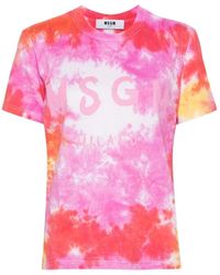 MSGM - Tie-dye logo t-shirt - Lyst