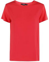 Seventy - Seidenmischung Crepe T-Shirt Rot Kurzarm - Lyst