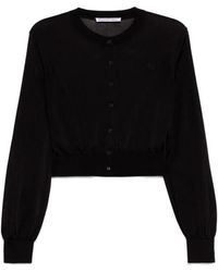 Alexander Wang - Schwarzer Rundhalspullover Mit Knopfleiste - Lyst