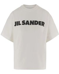 Jil Sander - Cotton T-Shirt Met Logo - Lyst