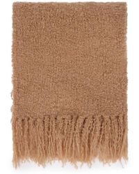 Halfboy - Accessoires ,Bruin ,Wol Boucle Sjaal Met Franjes - Lyst