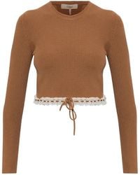 Chloé - Gebreide Trui Met Kanten Details - Lyst
