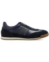 Etro - Schoenen ,Blauw ,Leer Leren Sneakers Met Arnica Inzetstukken - Lyst
