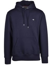 GANT - Hoodies & Sweatvesten ,Blauw ,Katoen Hoodie - Lyst